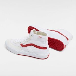 Vans Skate Gilbert Crockett High White Red High Top Sneakers New